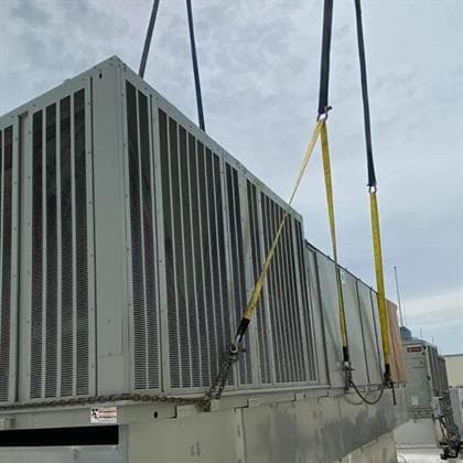 Commercial rooftop HVAC equipment lift